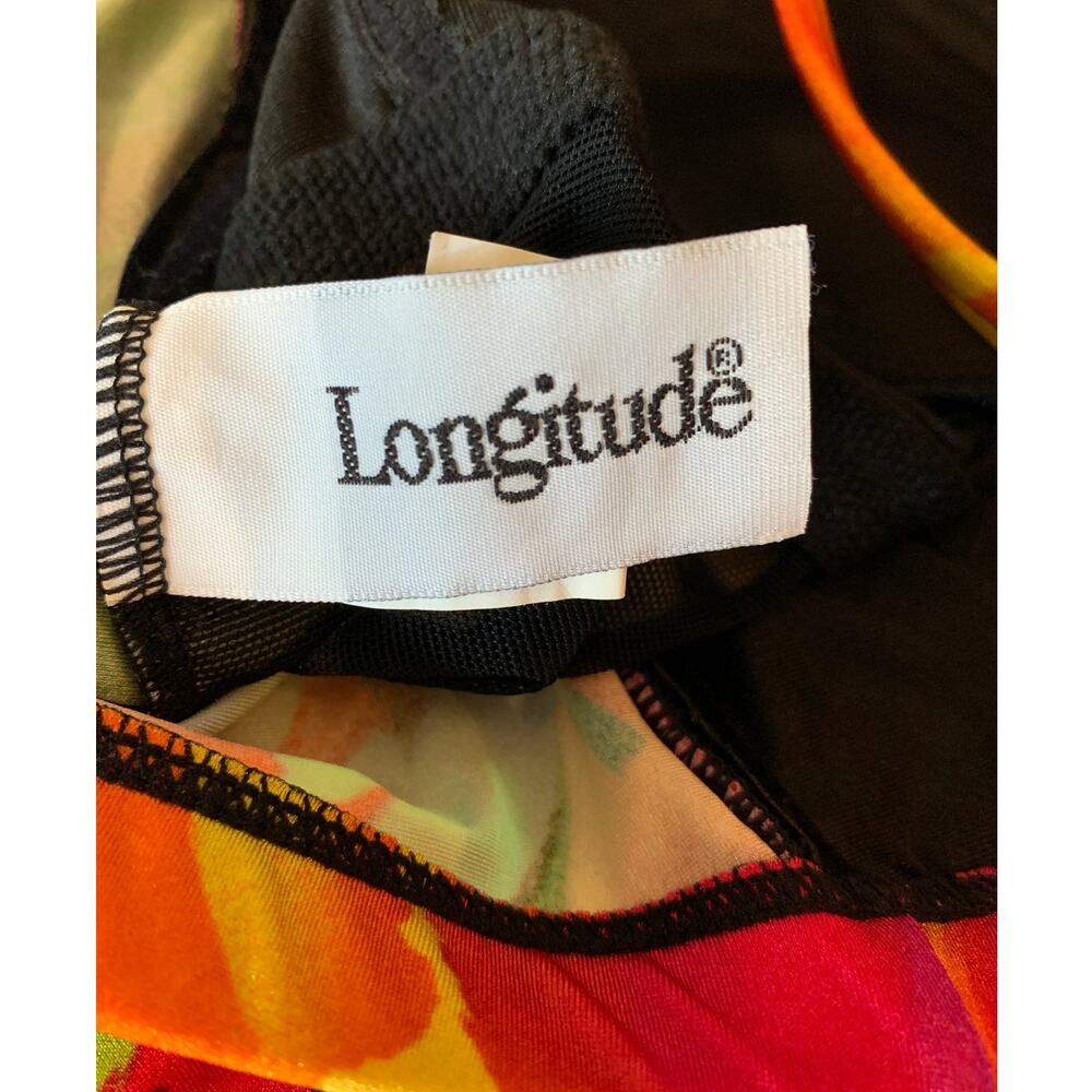 LONGITUDE SWIMSUIT ONE PC BOLD FLORAL ATTACH HALTER STRAP SIZE 8 - Picture 5 of 7